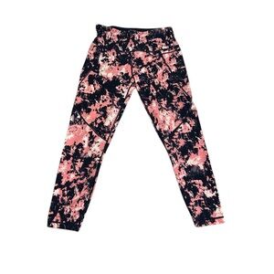 Sweaty Betty Pink Blue Tie Dye Power 7/8 Length Athletic Leggings Womens Size S